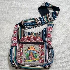 Cotton Patch Zip Side Pocket King Mushroom Bag Mushy Mushroom Crossbody